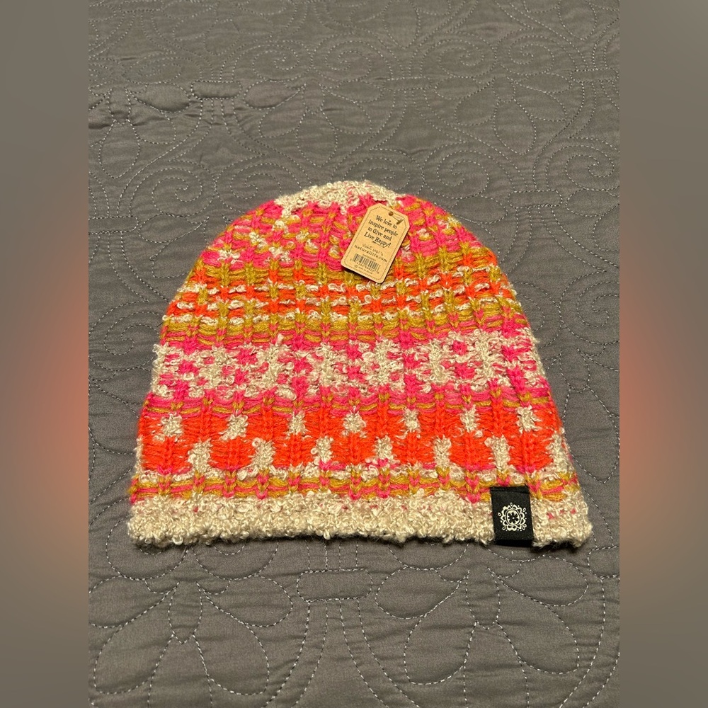 NWT Natural Life Calla Jacquard Beanie - Pink